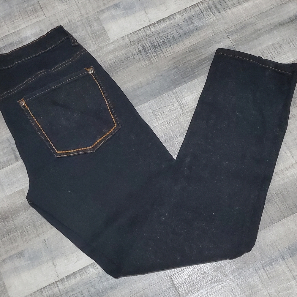 Blue Faith Dark Wash Jeans Size 12 Long Inseam 37” Stretch Straight Leg